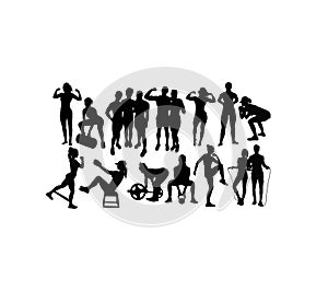 Sport Gym Fitness Activity Silhouettes