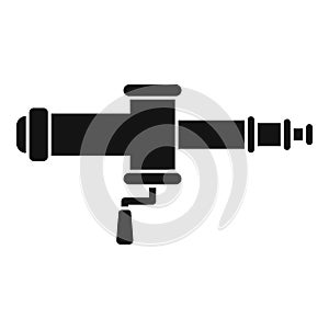 Sport ice fishing rod icon simple vector. Camping landscape