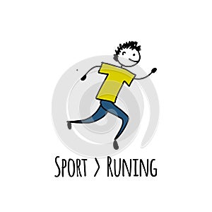 Sport icon design. Runner character