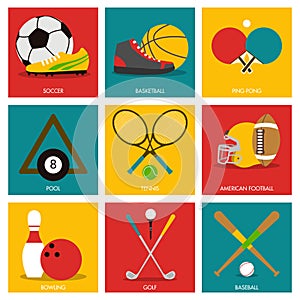 Sport icon on flat design style