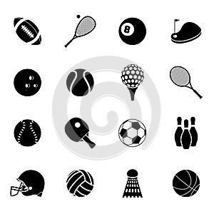 Sport icons set black