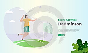 Sport illustration about playing badminton Concept