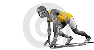 Sport. Isolated Athlete runner. photo