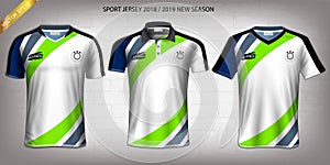 Sport Jersey, T-Shirt Design Mockup Template, Front View for Your Custom Made Uniforms. photo