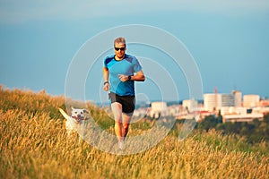 Sport lifestyle with dog.