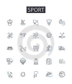 Sport line icons collection. Fitness, Athletics, Recreation, Exercise, Workout, Training, Gymnastics vector and linear