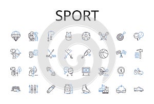 Sport line icons collection. Fitness, Athletics, Recreation, Exercise, Workout, Training, Gymnastics vector and linear