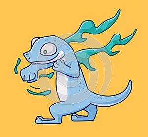 sport lizard boxing. Isolated animal illustration. Flat Style Sticker Icon Premium vector