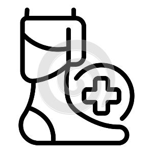 Sport man leg injury icon outline vector. Medical doctor