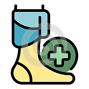 Sport man leg injury icon vector flat