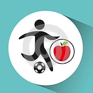 Sport man soccer nutrition health