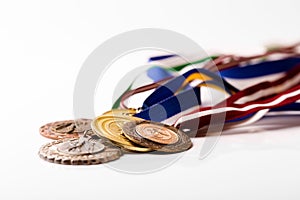 Sport medals isolated on white