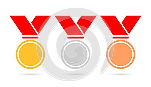 Sport medals set vector icon