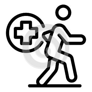 Sport medical help icon, outline style