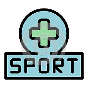 Sport medical help icon vector flat