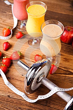 Sport Milk shakes, healthy and fresh photo