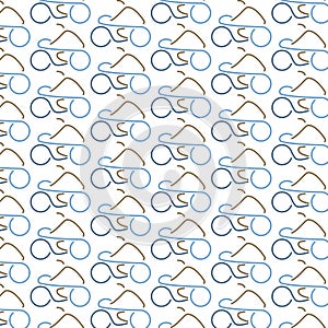 Sport motorcycle with rider seamless pattern