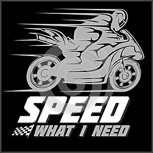 Sport Motorcycle. Vector graphic for t shirt