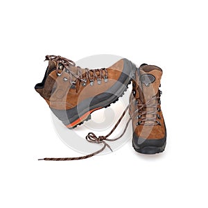 Sport mountain boots isolated on white background