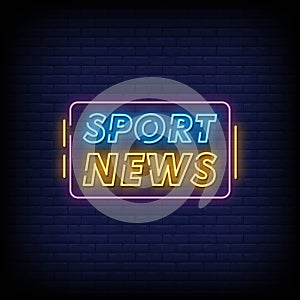 Sport News Neon Signs Style Text Vector