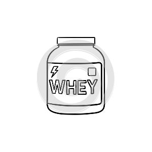 Sport nutrition hand drawn outline doodle icon.