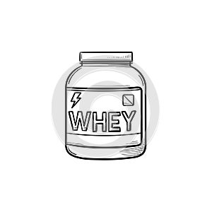 Sport nutrition hand drawn outline doodle icon.
