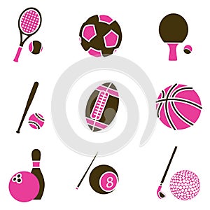 Sport object icon set