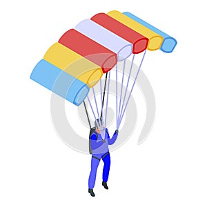 Sport parachuting icon, isometric style