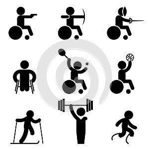 Sport paralympic games icons