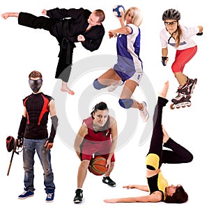 Sport people collage