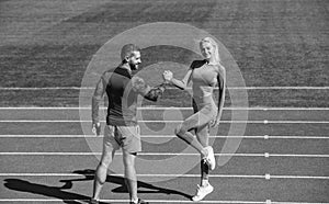 sport people fitness partners celebrate team win with gesture of shake hand after exercising or compete in armwrestling