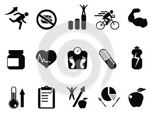 Sport performance icons set