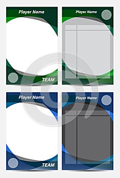 Sport player trading card frame border template