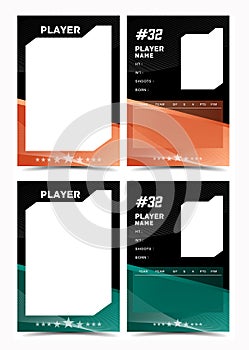Sport player trading card frame border template