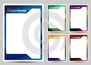 Sport player trading card frame border template