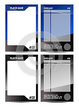 Sport player trading card frame border template design front and back