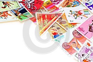 Sport on postage stamps.