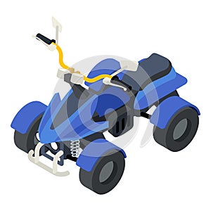 Sport quad bike icon, isometric style