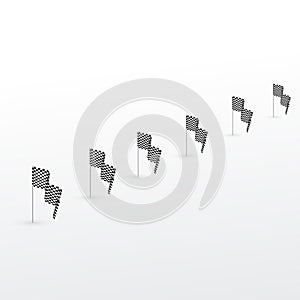 Sport race checkered flags row