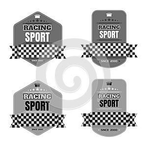 Sport racing labels black and white