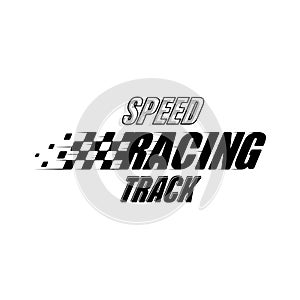 Sport racing track logo silhouette