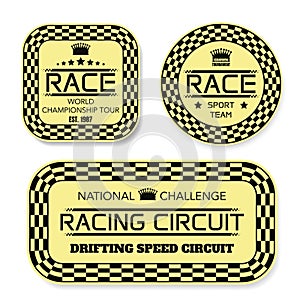 Sport racing yellow tournament labels