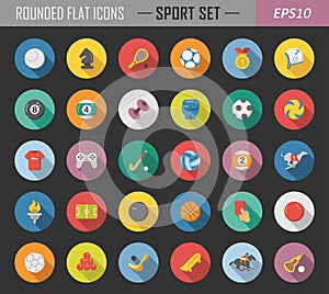 Sport rounded flat icons