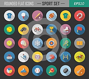 Sport rounded flat icons