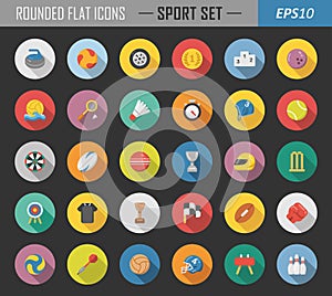 Sport rounded flat icons