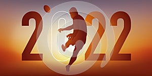 Illustration for a presentation of the sports agenda 2022 on the theme of rugby. photo