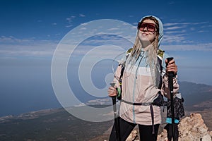 Sport running woman in cross country trail run