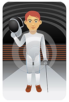 Sport series: Fencer holding weapon