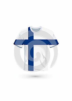 Sport shirt in colors of Finland flag
