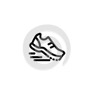 Sport Shoes Sport Monoline Symbol Icon Logo for Graphic Design, UI UX, Game, Android Software, and Website.